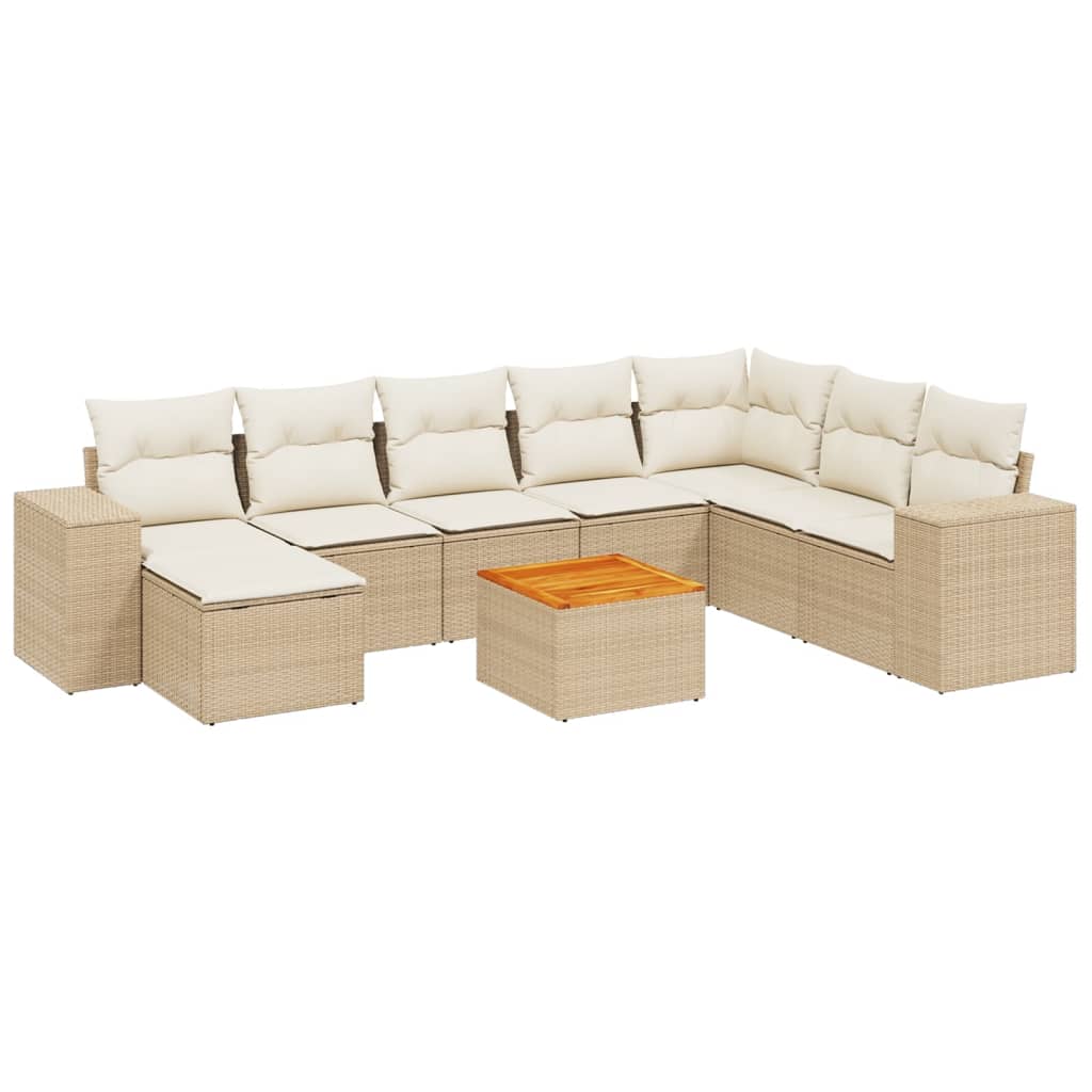Sofasæt Til Haven 9 Dele Med Hynder Polyrattan - Billede 2