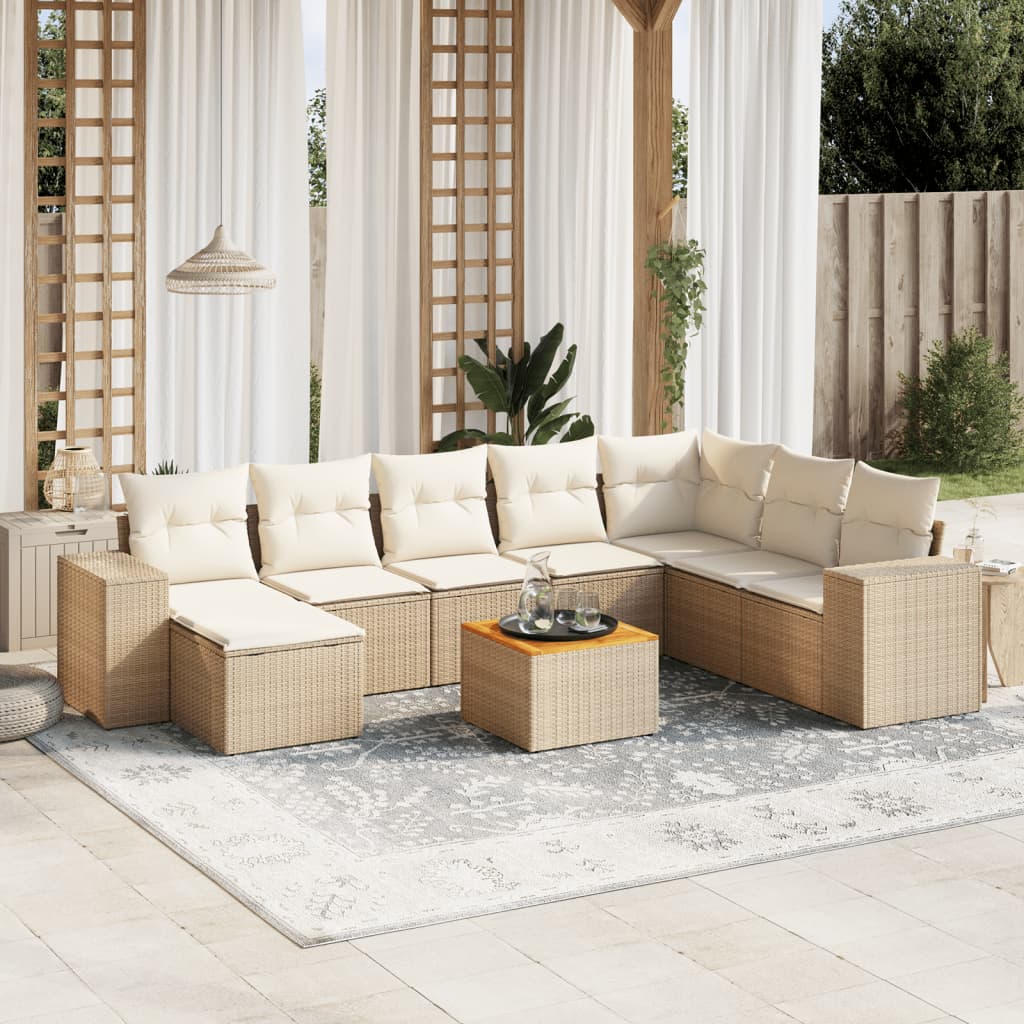 Sofasæt Til Haven 9 Dele Med Hynder Polyrattan - Hovedbillede