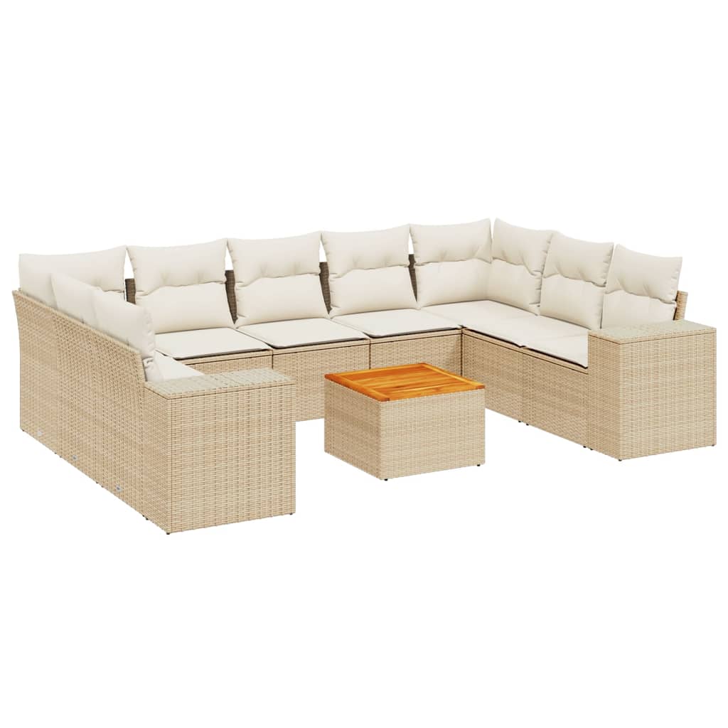 Sofasæt Til Haven 10 Dele Med Hynder Polyrattan - Billede 2