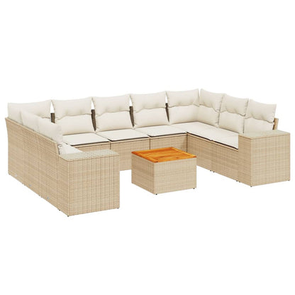 Sofasæt Til Haven 10 Dele Med Hynder Polyrattan - Billede 2