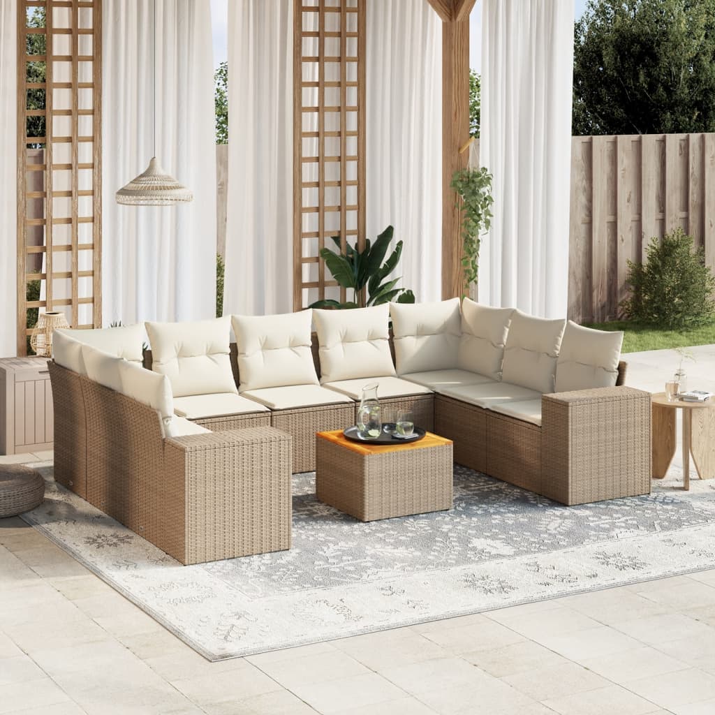 Sofasæt Til Haven 10 Dele Med Hynder Polyrattan - Hovedbillede