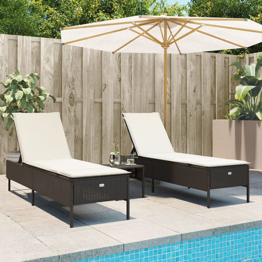 Liggestole 2 Stk. Med Hynder Polyrattan