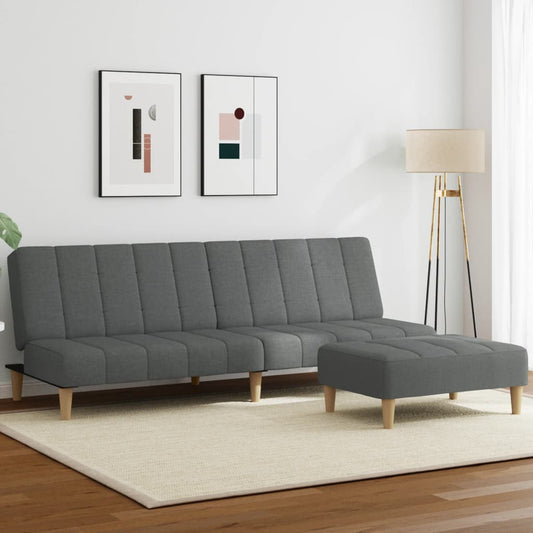 2-Personers Sovesofa Med Fodskammel Stof