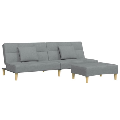 2-Personers Sovesofa Med Fodskammel Stof