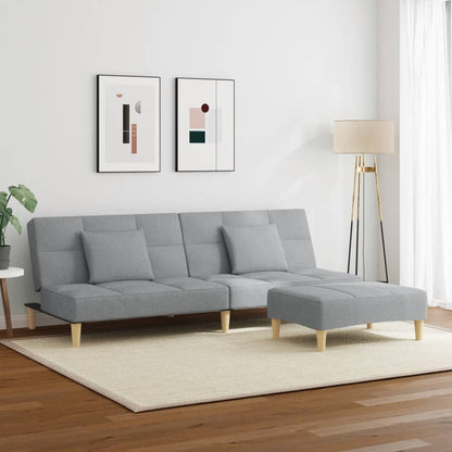 2-Personers Sovesofa Med Fodskammel Stof