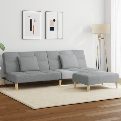 2-Personers Sovesofa Med Fodskammel Stof