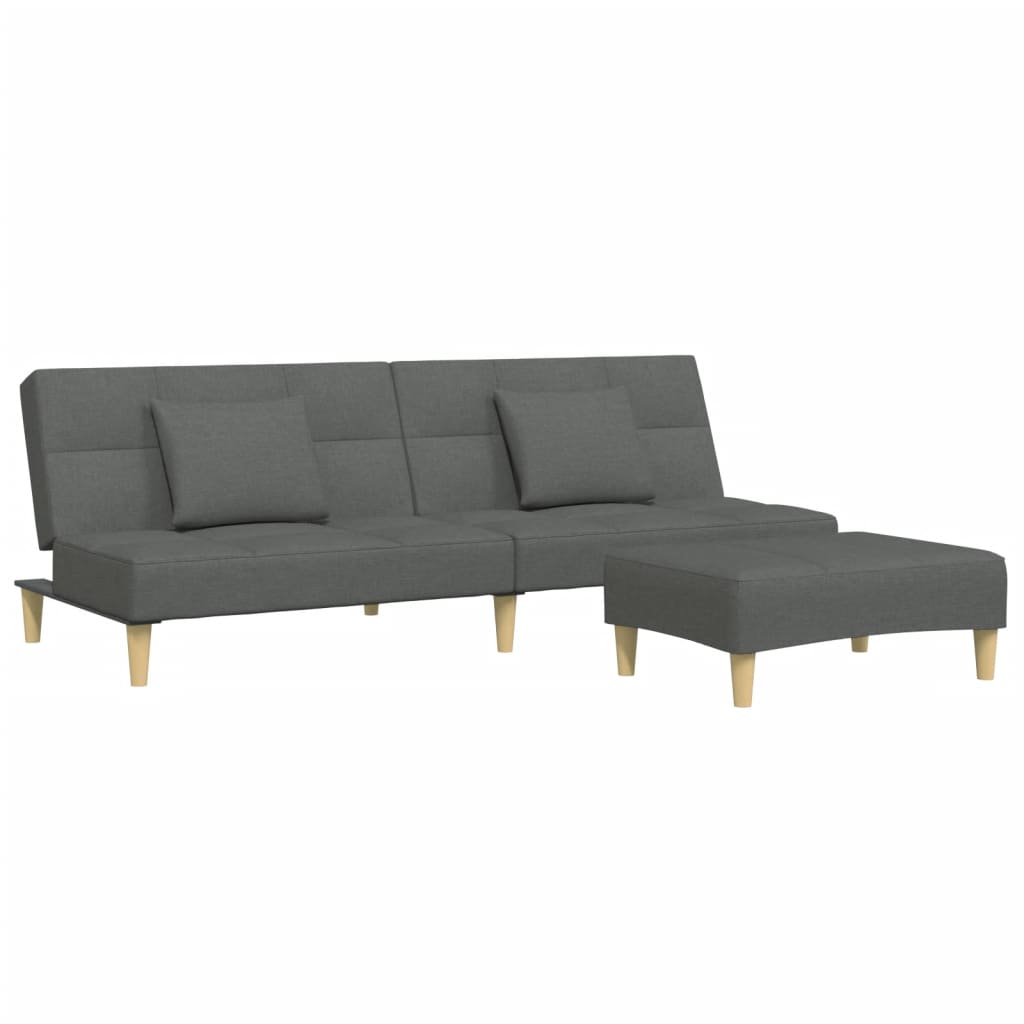 2-Personers Sovesofa Med Fodskammel Stof
