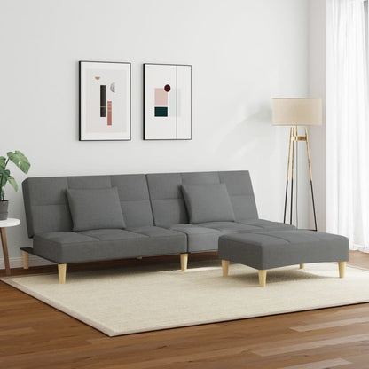 2-Personers Sovesofa Med Fodskammel Stof