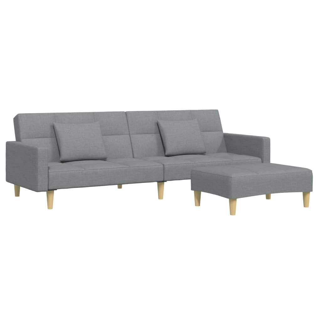 2-Personers Sovesofa Med Fodskammel Stof