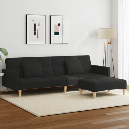 2-Personers Sovesofa Med Fodskammel Stof