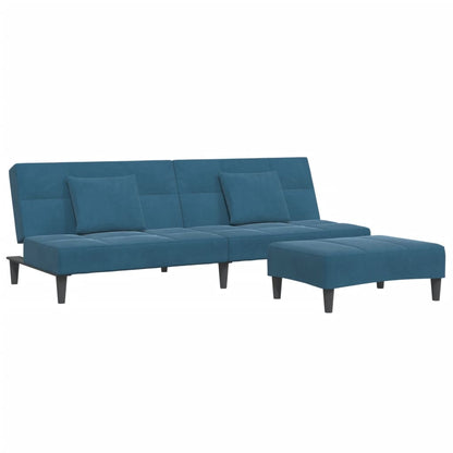 2-Personers Sovesofa Med Fodskammel Velour