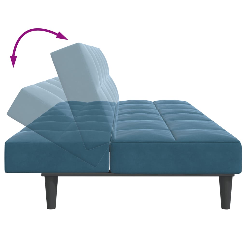 2-Personers Sovesofa Med Fodskammel Velour