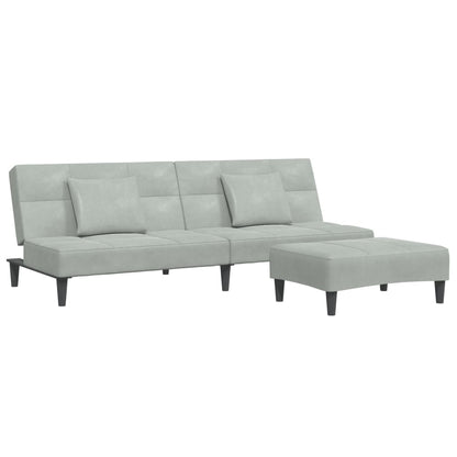 2-Personers Sovesofa Med Fodskammel Velour