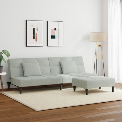 2-Personers Sovesofa Med Fodskammel Velour
