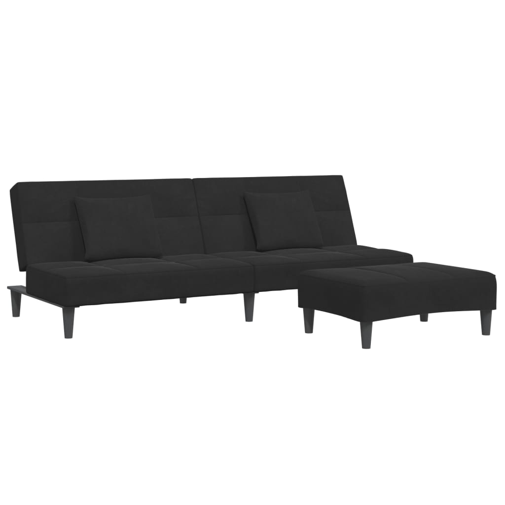 2-Personers Sovesofa Med Fodskammel Velour