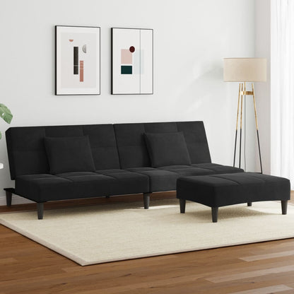 2-Personers Sovesofa Med Fodskammel Velour