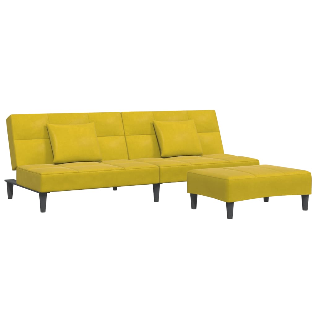 2-Personers Sovesofa Med Fodskammel Velour