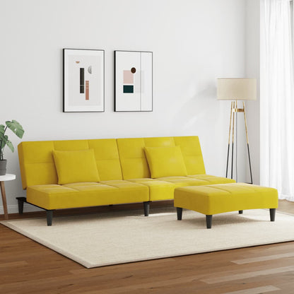2-Personers Sovesofa Med Fodskammel Velour