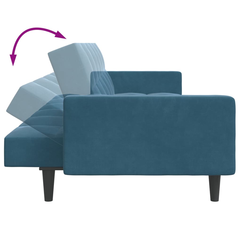 2-Personers Sovesofa Med Fodskammel Velour