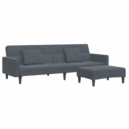 2-Personers Sovesofa Med Fodskammel Velour