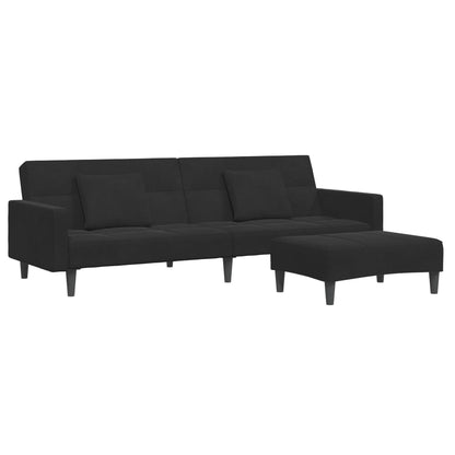2-Personers Sovesofa Med Fodskammel Velour