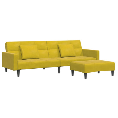 2-Personers Sovesofa Med Fodskammel Velour