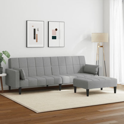 2-Personers Sovesofa Med Fodskammel Stof