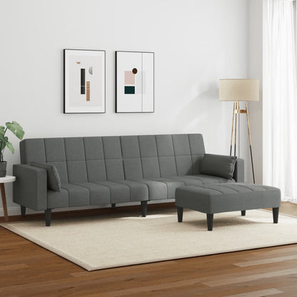2-Personers Sovesofa Med Fodskammel Stof