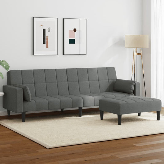 2-Personers Sovesofa Med Fodskammel Stof