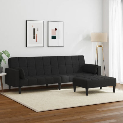 2-Personers Sovesofa Med Fodskammel Stof