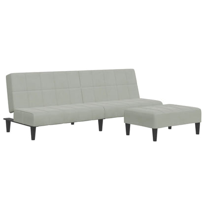 2-Personers Sovesofa Med Fodskammel Velour