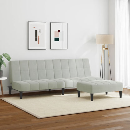2-Personers Sovesofa Med Fodskammel Velour