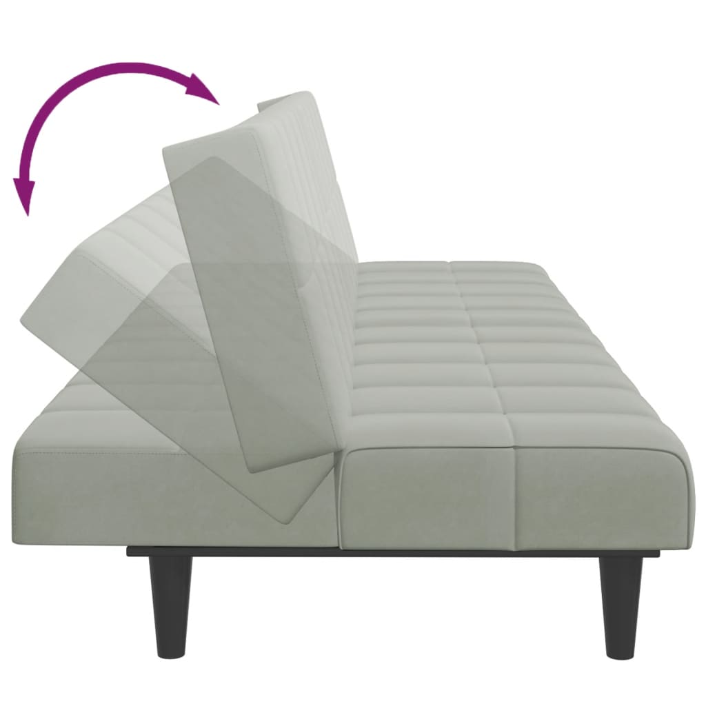 2-Personers Sovesofa Med Fodskammel Velour