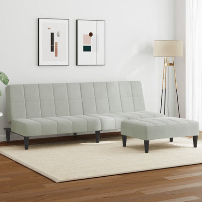 2-Personers Sovesofa Med Fodskammel Velour