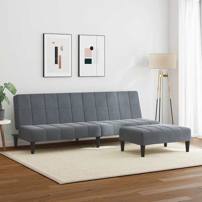 2-Personers Sovesofa Med Fodskammel Velour