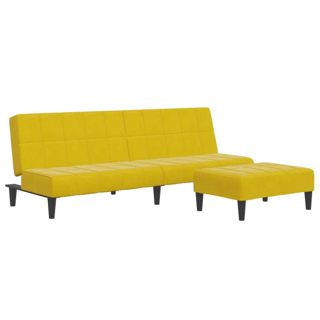 2-Personers Sovesofa Med Fodskammel Velour