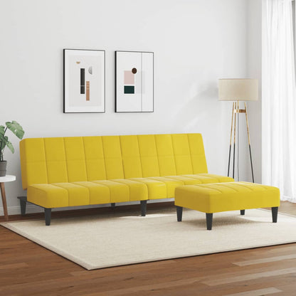 2-Personers Sovesofa Med Fodskammel Velour