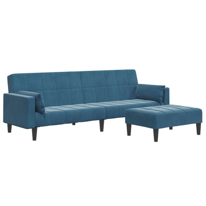 2-Personers Sovesofa Med Fodskammel Velour
