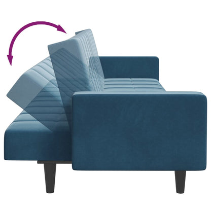 2-Personers Sovesofa Med Fodskammel Velour