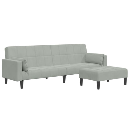 2-Personers Sovesofa Med Fodskammel Velour