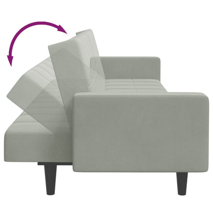2-Personers Sovesofa Med Fodskammel Velour