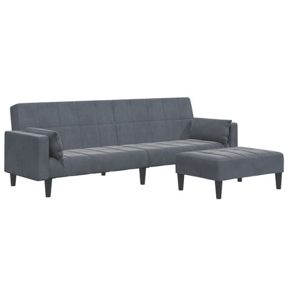 2-Personers Sovesofa Med Fodskammel Velour