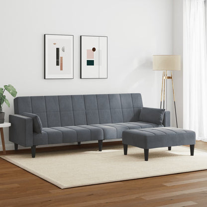 2-Personers Sovesofa Med Fodskammel Velour