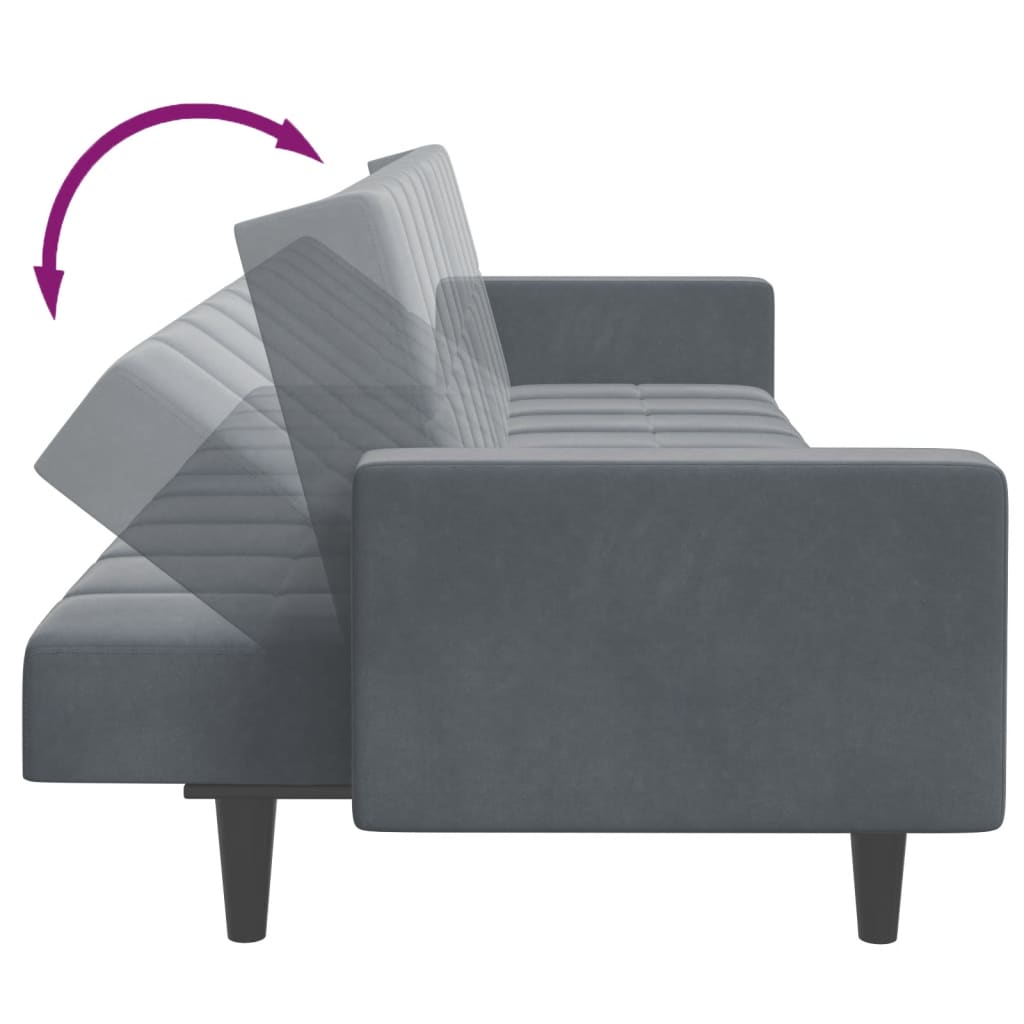 2-Personers Sovesofa Med Fodskammel Velour
