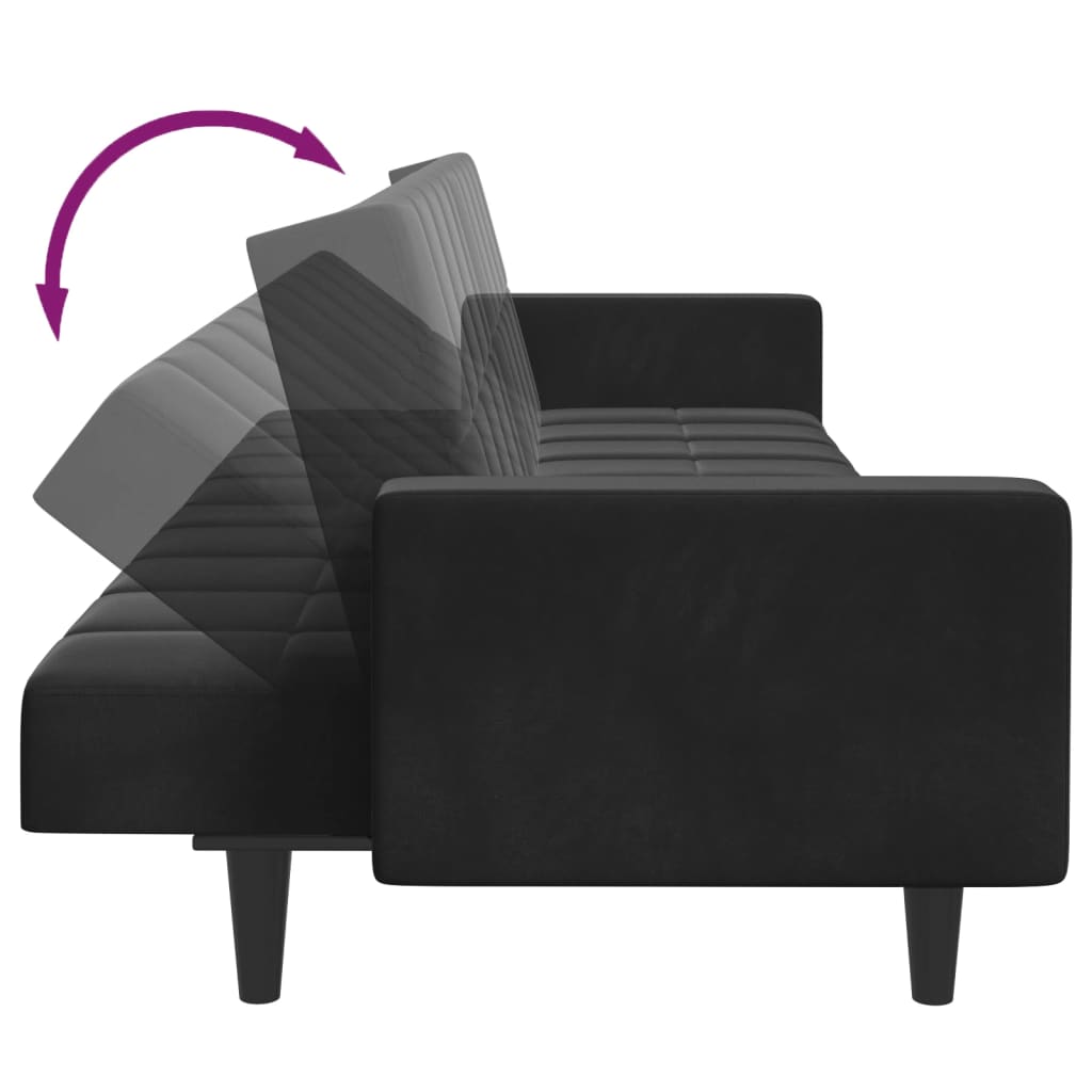 2-Personers Sovesofa Med Fodskammel Velour