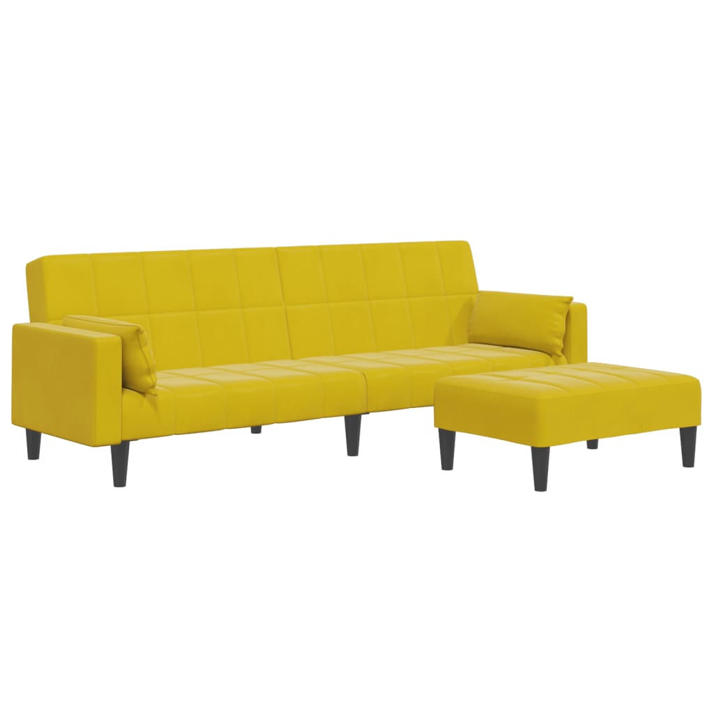 2-Personers Sovesofa Med Fodskammel Velour
