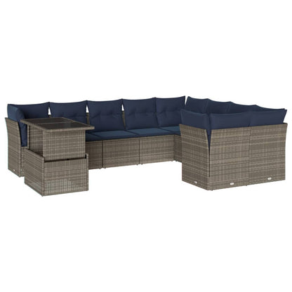 Havesofasæt Med 10 Dele Og Hynder Polyrattan - Billede 2