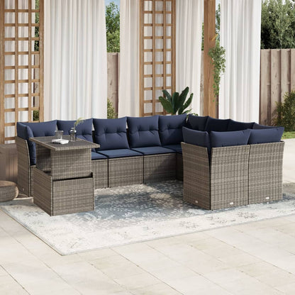 Havesofasæt Med 10 Dele Og Hynder Polyrattan - Hovedbillede