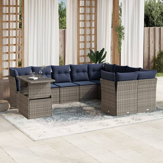 Havesofasæt Med 10 Dele Og Hynder Polyrattan - Hovedbillede