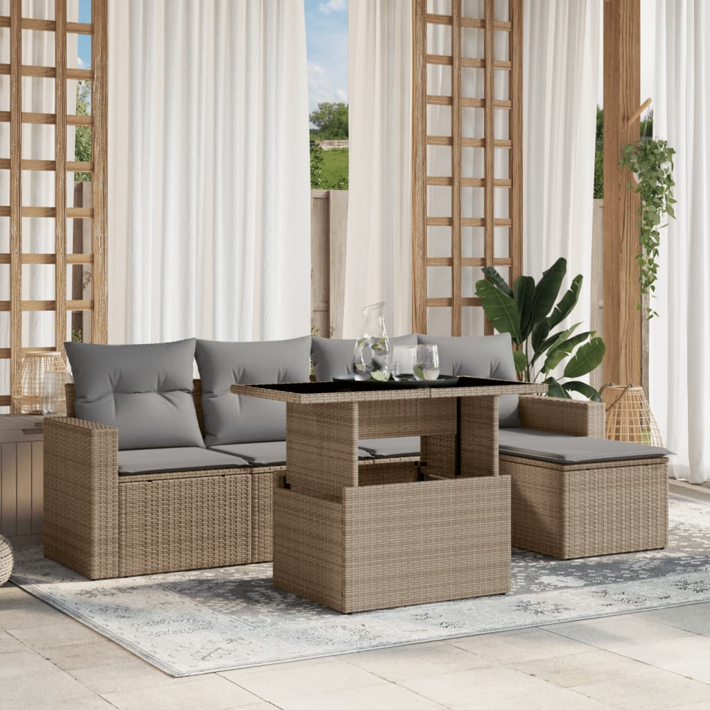 Sofasæt Til Haven 6 Dele Med Hynder Polyrattan - Variant 3267239